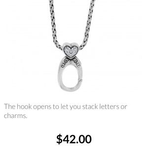 Brighton ABC Silver Charm Clip & Short Chain